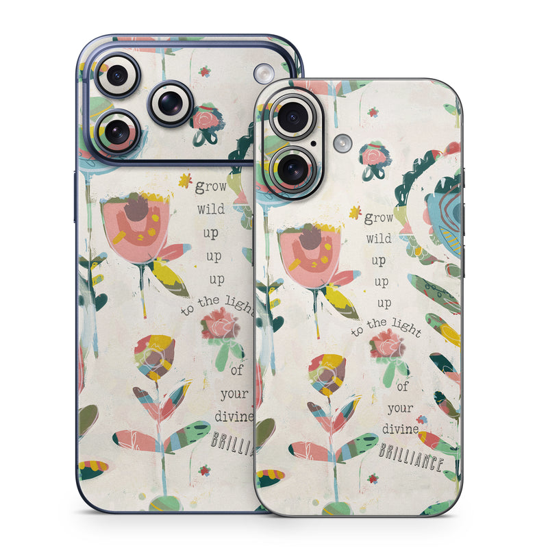 iPhone 17 Series Skin design of Textile, Organism, Font, Creative arts, Art, Pattern, Illustration, Terrestrial plant, Painting, Drawing, with purple, black, green, yellow, blue, red colors