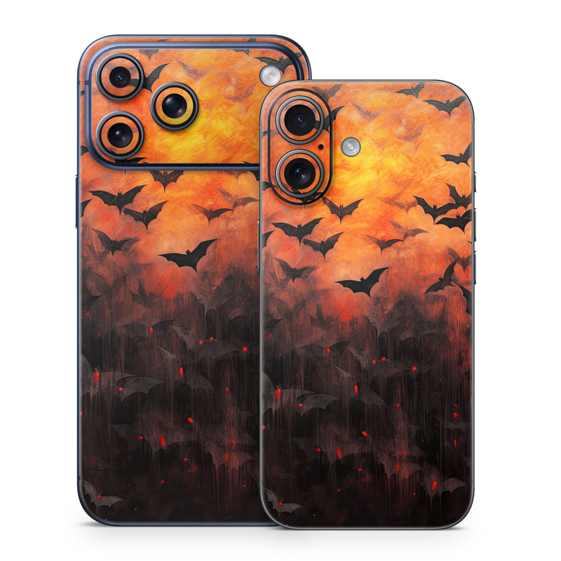 iPhone 17 Series Skin design of Vertebrate, Plant, Leaf, Orange, Branch, Natural landscape, Organism, Bird, Deciduous, Woody plant, with yellow, orange, red, black colors