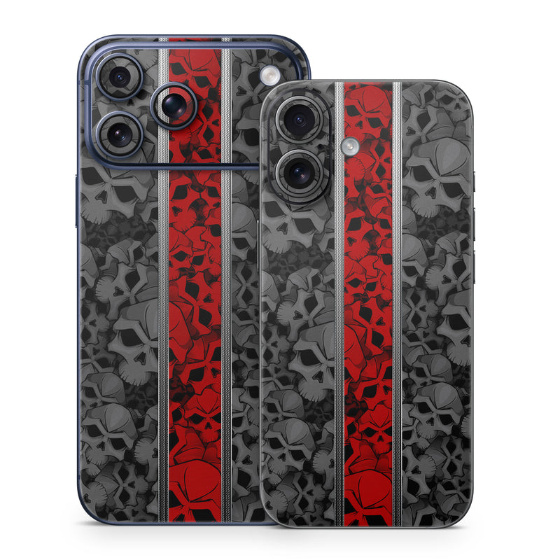 iPhone 17 Series Skin design of Font, Text, Pattern, Design, Graphic design, Black-and-white, Monochrome, Graphics, Illustration, Art, with black, red, gray colors