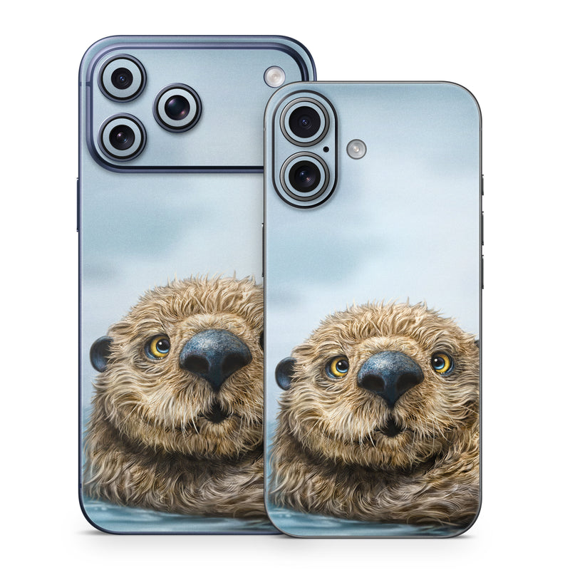 iPhone 17 Series Skin design of Mammal, Vertebrate, Otter, Sea otter, North american river otter, Marine mammal, Terrestrial animal, Mustelidae, Snout, Organism, with gray, black, blue, green, red colors