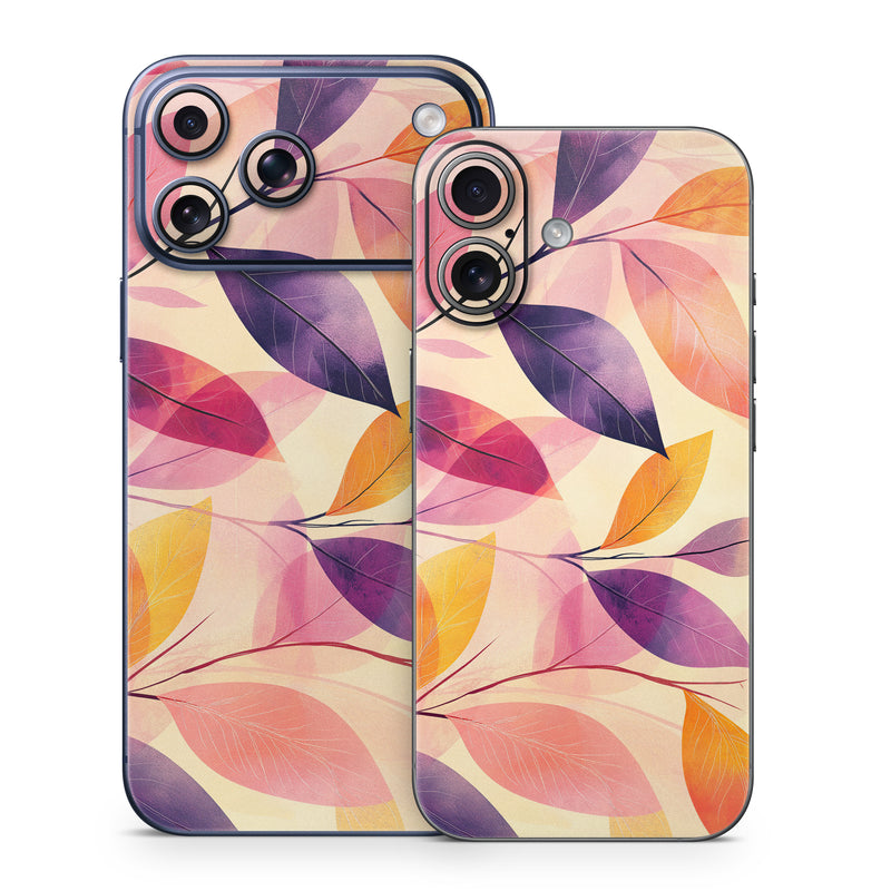 iPhone 17 Series Skin design of Pink, Orange, Brown, Purple, Creative arts, Paint, with yellow, orange, purple, pink colors