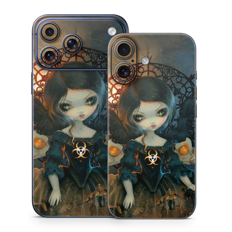 iPhone 17 Series Skin design of Doll, Head, Illustration, Eye, Cg artwork, Fictional character, Toy, Iris, Art, Mythology, with brown, red, black, orange, blue, yellow colors