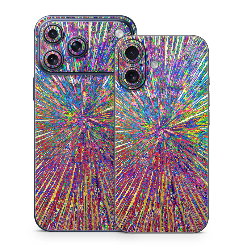iPhone 17 Series Skin design of Blue, Red, Yellow, Orange, Pink, Psychedelic art, Modern art, Pattern, with yellow, red, orange, blue, green, purple colors