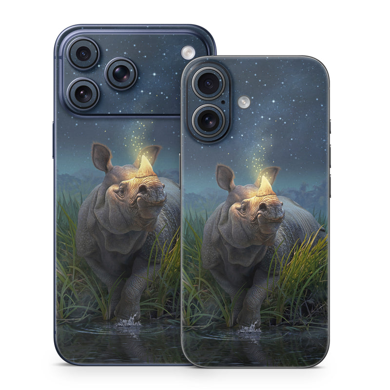 iPhone 17 Series Skin design of Wildlife, Sky, Photography, Grass, Fawn, with blue, green, gray, yellow, white colors