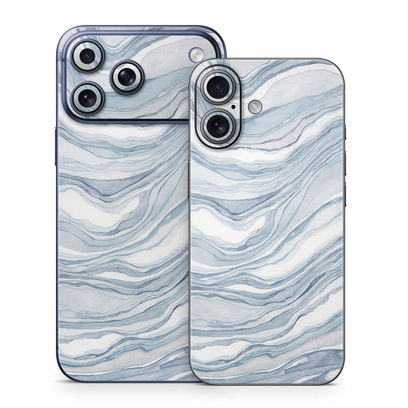 iPhone 17 Series Skin design of Water, Liquid, Azure, Fluid, Grey, Aqua, Pattern, Wind wave, Electric blue, Wind, with blue, white colors