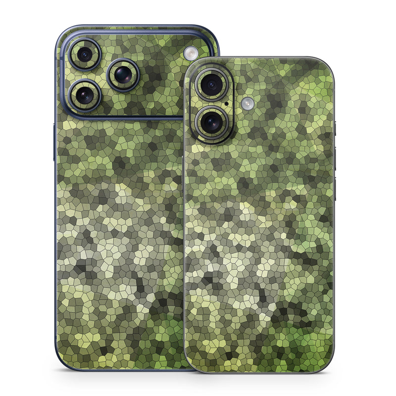 iPhone 17 Series Skin design of Green, Grass, Leaf, Plant, Pattern, Groundcover, with black, white, green, gray colors
