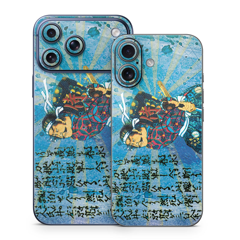 iPhone 17 Series Skin design of Art, Illustration, Painting, with blue, black, gray, green, red colors