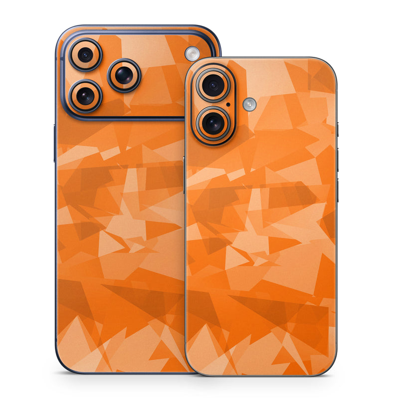 iPhone 17 Series Skin design of Orange, Pattern, Peach, Line, Design, Triangle, with orange colors