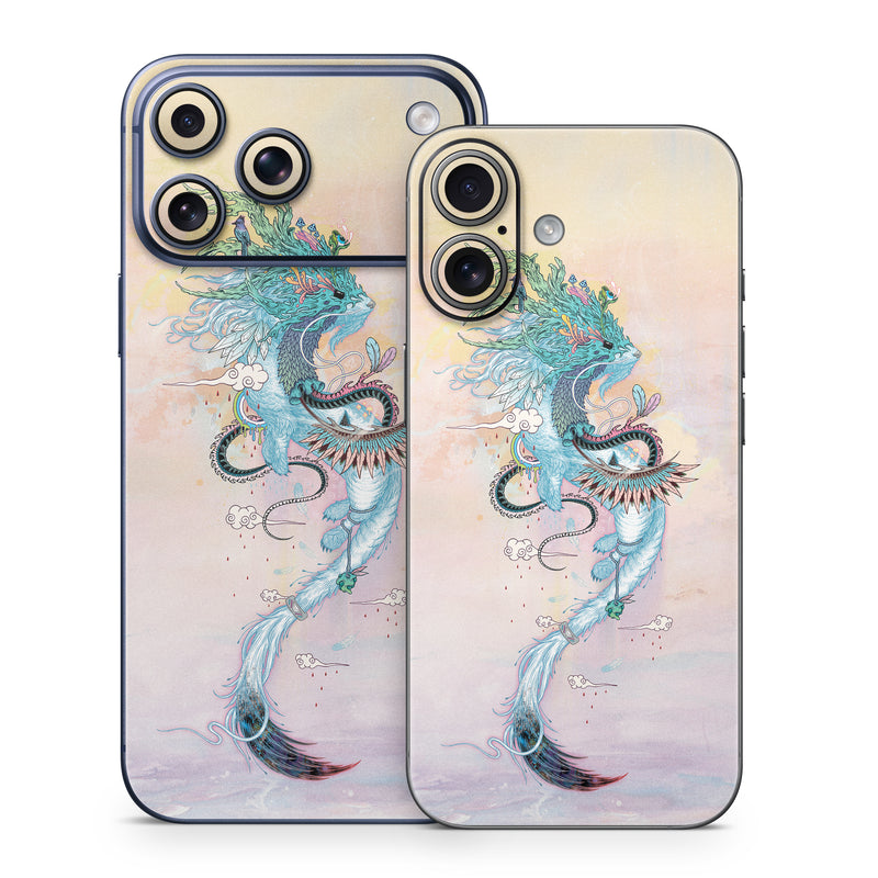 iPhone 17 Series Skin design of Illustration, Water, Watercolor paint, Art, Fictional character, Graphic design, Mythology, Visual arts, Painting, Drawing, with yellow, pink, blue, green colors
