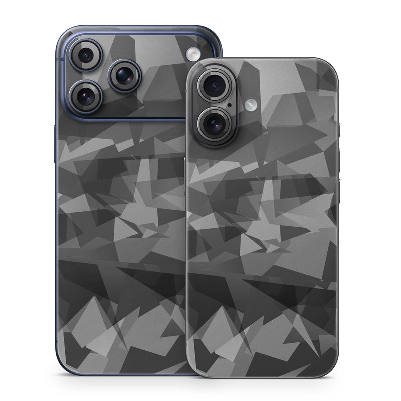 iPhone 17 Series Skin design of Black, Pattern, Triangle, Black-and-white, Monochrome, Grey, Design, Line, Architecture, Monochrome photography, with black, gray colors