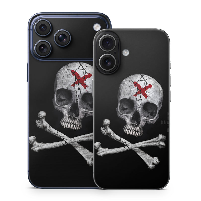 iPhone 17 Series Skin design of Bone, Skull, Skeleton, Jaw, Illustration, Animation, Fictional character, Still life photography, with black, white, gray colors