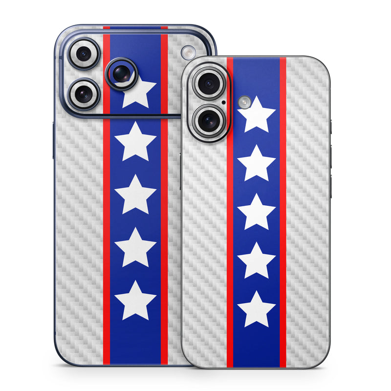 iPhone 17 Series Skin design of Flag of the united states, Flag, Font, Parallel, Electric blue, Rectangle, Pattern, Flag Day (USA), Symbol, Carmine, with gray, white, blue, red colors