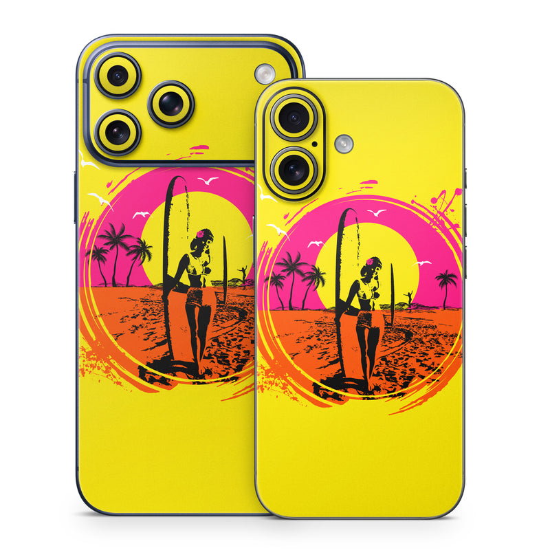 iPhone 17 Series Skin design of Palm trees, Graphic design, Graphics, Surfing--Equipment and supplies, Surfboard, Silhouette