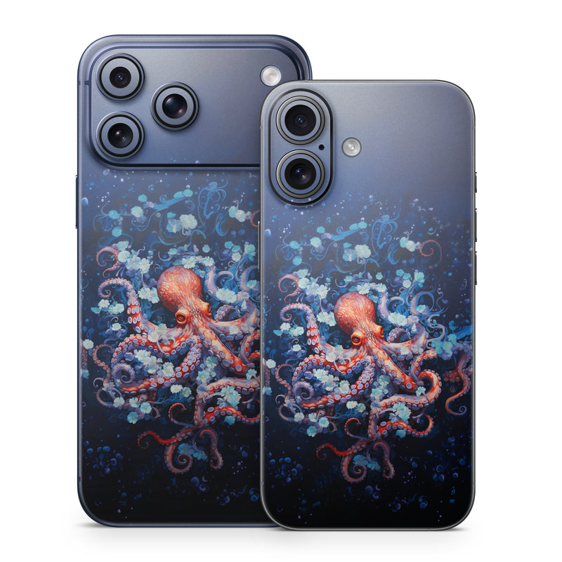iPhone 17 Series Skin design of Water, Azure, Marine invertebrates, Liquid, Natural environment, Organism, Fluid, Art, Font, World, with blue, red, white, purple colors