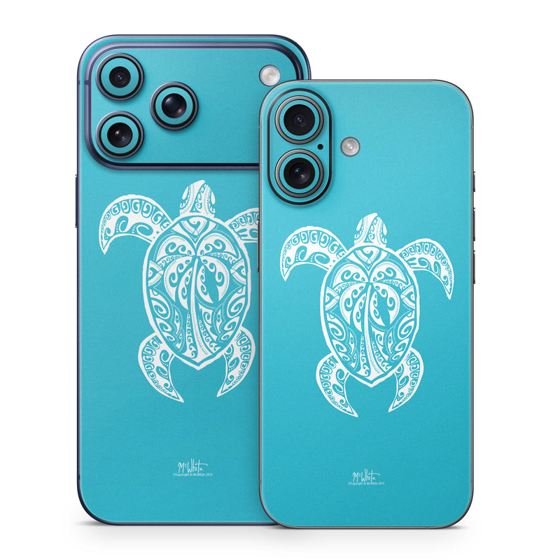 iPhone 17 Series Skin design of Sea turtle, Turtle, Green sea turtle, Reptile, Illustration, with blue, white colors