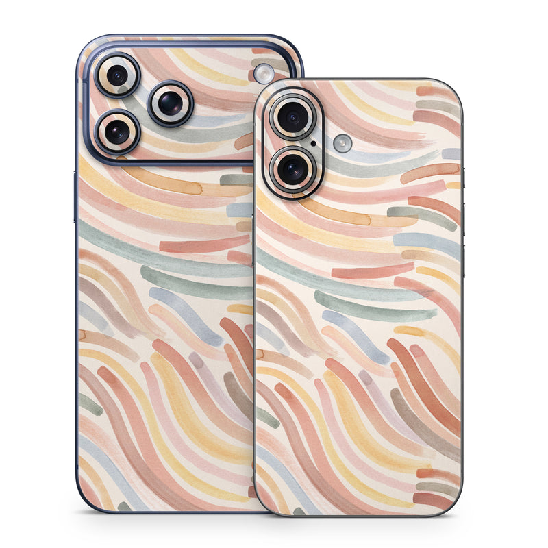 iPhone 17 Series Skin design of Orange, Brown, Pink, Design, Wallpaper, Motif, Paint, Pattern, Mixture, Modern art, with white, brown, blue, green, yellow, red colors
