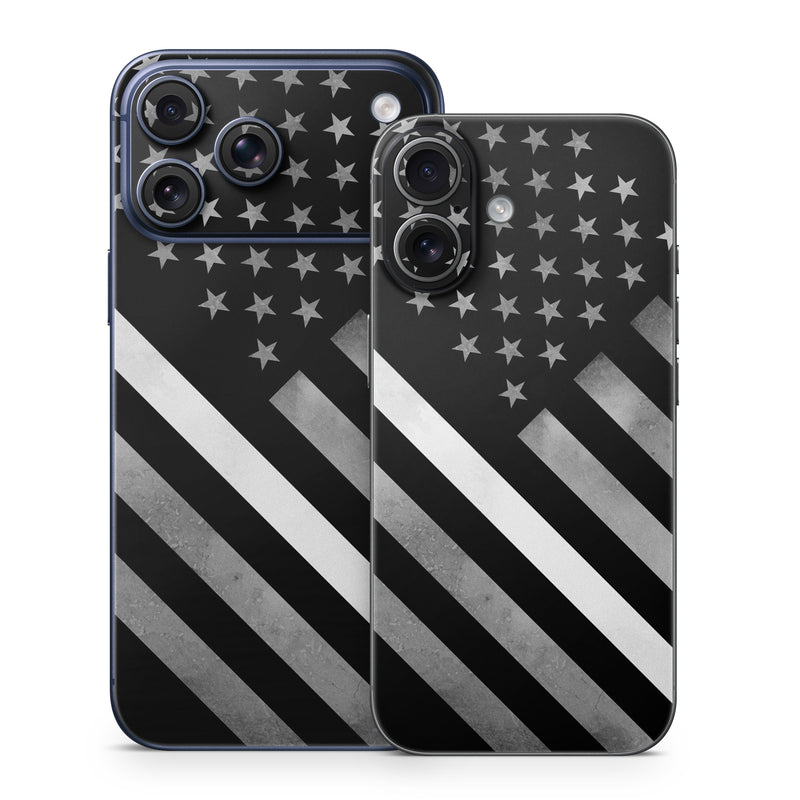 iPhone 17 Series Skin design of Black, Black-and-white, Pattern, Monochrome Photography, Line, Flag Of The United States, Monochrome, Flag, Design, Font, Photography, Style, Parallel, with black, white, gray colors