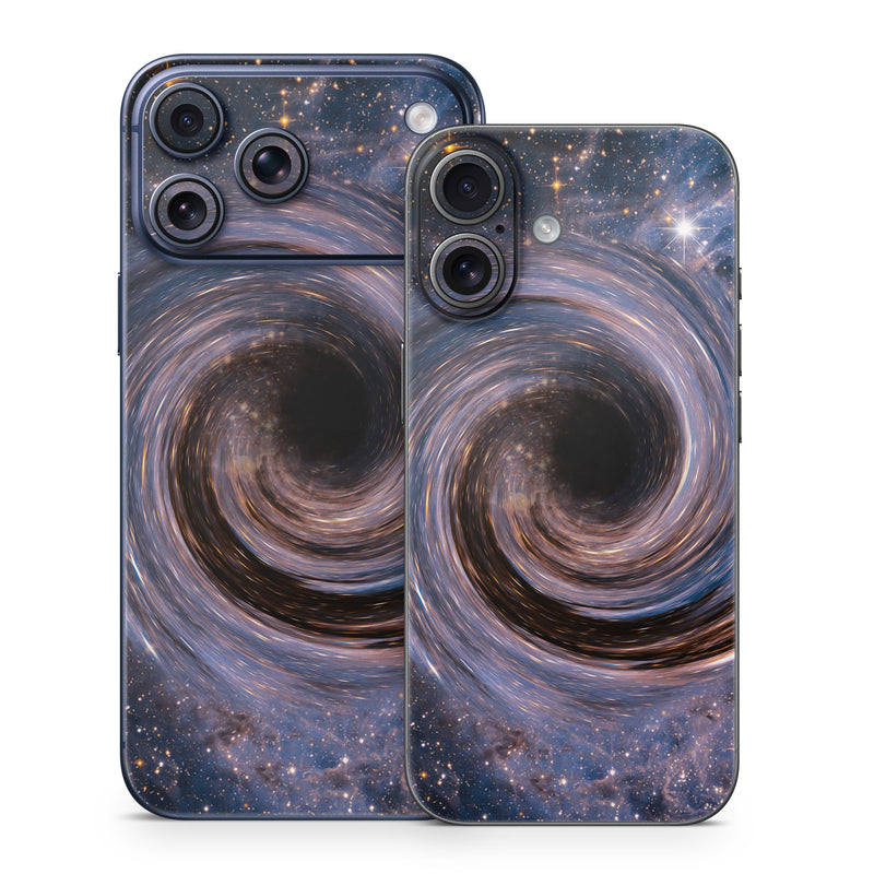 iPhone 17 Series Skin design of Spiral, Galaxy, Spiral galaxy, Outer space, Universe, Astronomical object, Astronomy, Vortex, Constellation, Milky Way, with black, white, yellow, orange, gray colors