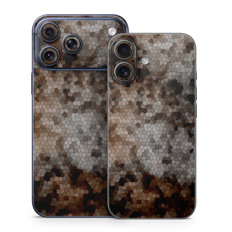 iPhone 17 Series Skin design of Brown, Design, Soil, Pattern, Rock, Rust, Granite, Metal, with black, white, gray, brown colors