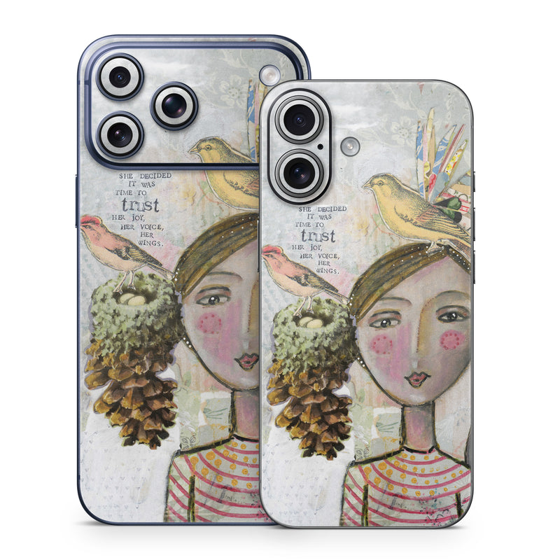 iPhone 17 Series Skin design of Watercolor paint, Illustration, Art, Painting, Child art, Fictional character, Visual arts, Fashion illustration, Feather, Drawing, with gray, brown, pink, yellow, red, green, blue colors