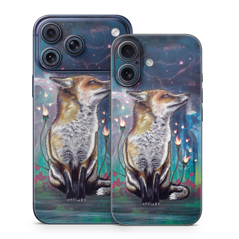 iPhone 17 Series Skin design of Red fox, Art, Wildlife, Canidae, Illustration, Fox, Carnivore, Painting, Dhole, Red wolf, with black, gray, blue, red, green colors
