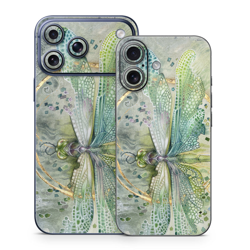 iPhone 17 Series Skin design of Green, Painting, Watercolor paint, Water, Acrylic paint, Leaf, Visual arts, Plant, Art, Photography, with green, yellow, blue, gray colors