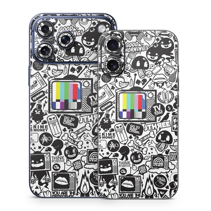 iPhone 17 Series Skin design of Pattern, Drawing, Doodle, Design, Visual arts, Font, Black-and-white, Monochrome, Illustration, Art, with gray, black, white colors