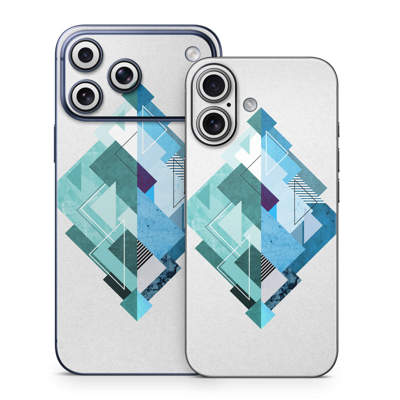 iPhone 17 Series Skin design of Blue, Turquoise, Illustration, Graphic design, Design, Line, Logo, Triangle, Graphics, with gray, blue, purple colors