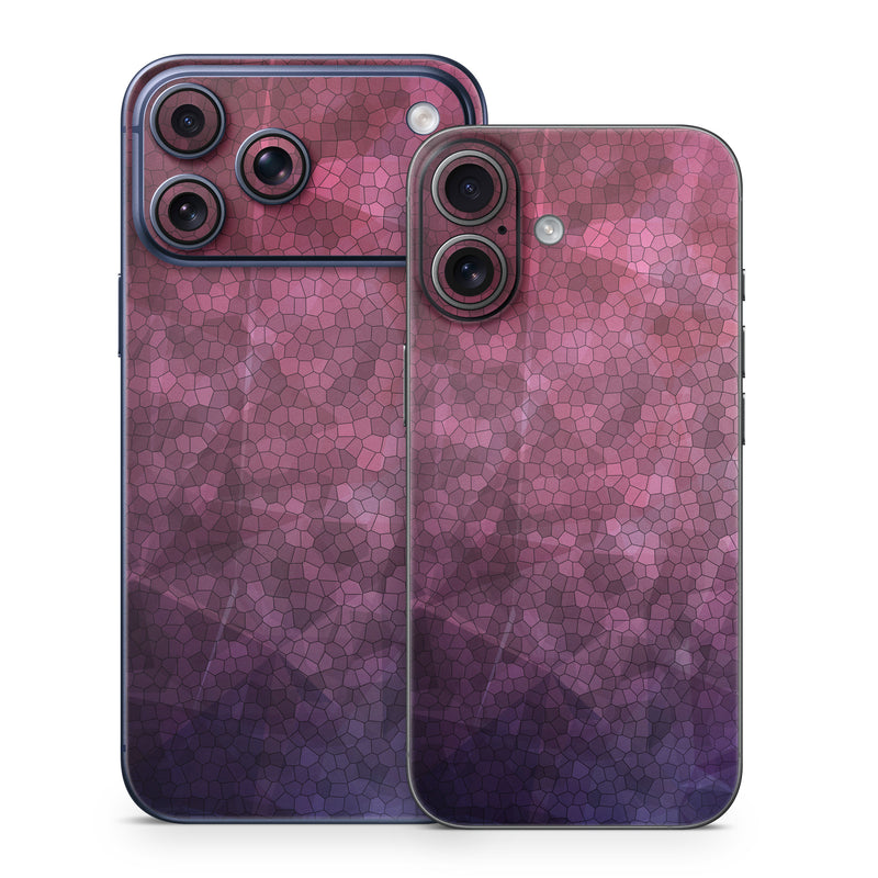 iPhone 17 Series Skin design of Purple, Sky, Red, Violet, Pink, Pattern, Design, Triangle, Line, Magenta, with black, red, purple, pink, white colors