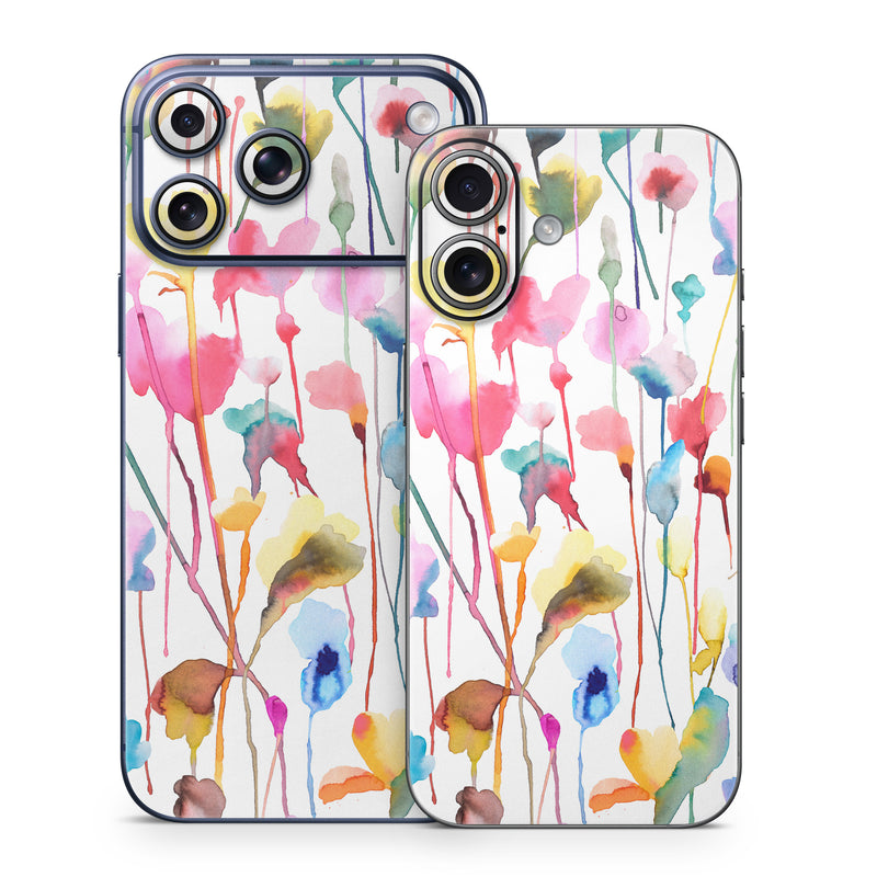 iPhone 17 Series Skin design of Plant, Petal, Art, Font, Pattern, Automotive wheel system, Event, Visual arts, Party supply, Pole, with white, red, pink, yellow, orange, green, blue, purple colors