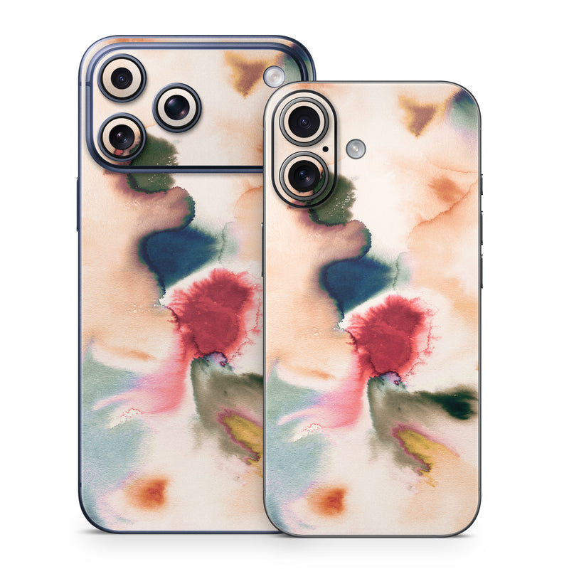 iPhone 17 Series Skin design of Petal, Pink, Creative arts, Plant, Tints and shades, Art, Pattern, Porcelain, Close-up, Natural material, with white, blue, red, brown, orange, yellow, green colors