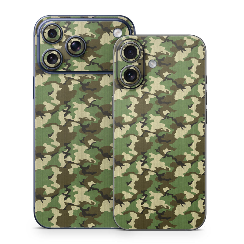 iPhone 17 Series Skin design of Military camouflage, Camouflage, Clothing, Pattern, Green, Uniform, Military uniform, Design, Sportswear, Plane, with black, gray, green colors