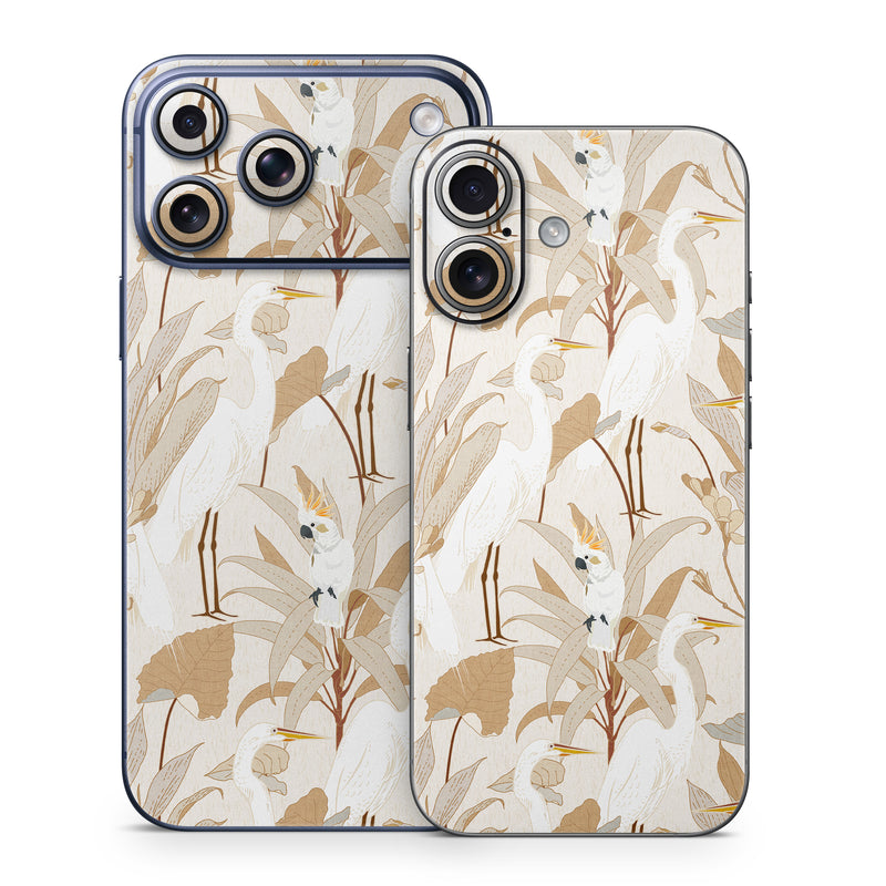 iPhone 17 Series Skin design of Plant, Branch, Organism, Twig, Art, Fawn, Painting, Tail, Pattern, Illustration, with white, brown, gray, yellow, orange colors