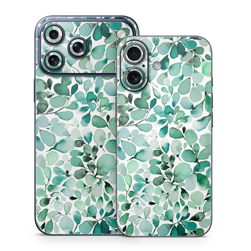 iPhone 17 Series Skin design of Azure, Line, Aqua, Pattern, Art, Symmetry, Electric blue, Circle, Creative arts, Terrestrial plant, with white, green, black colors