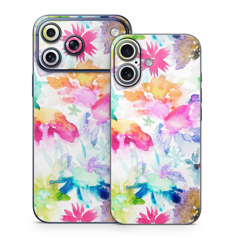 iPhone 17 Series Skin design of Art paint, Botany, Paint, Petal, Painting, Creative arts, Art, Line, Material property, Pattern, with white, blue, green, red, pink, purple, yellow colors