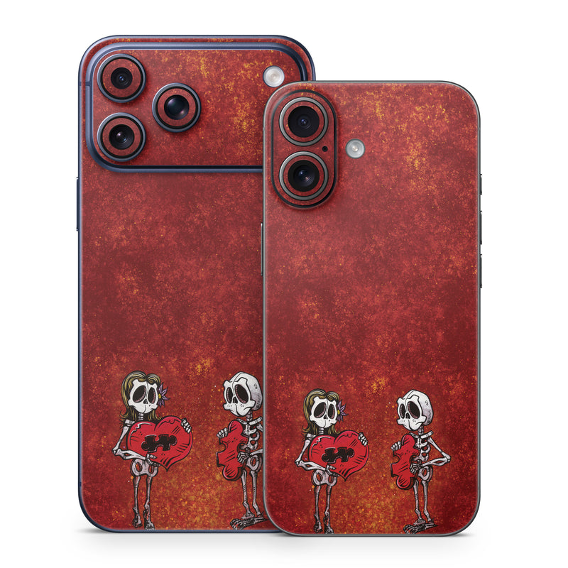 iPhone 17 Series Skin design of Font, Tints and shades, Bone, Art, Skull, Pattern, Creative arts, Carmine, Visual arts, Rectangle, with white, black, gray, brown, red, yellow, orange colors