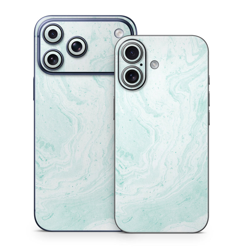 iPhone 17 Series Skin design of White, Aqua, Pattern, with green, blue colors