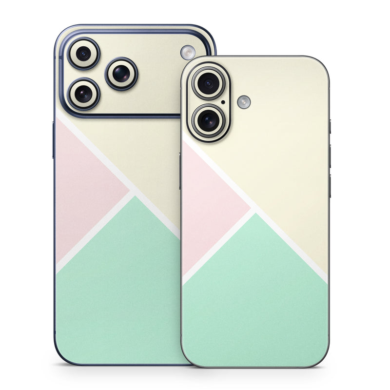 iPhone 17 Series Skin design of Green, Aqua, Turquoise, Blue, Pink, Yellow, Line, Teal, Pattern, Design, with yellow, pink, green colors