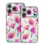 Abstract Pink Poppies iPhone 18 Series Skin