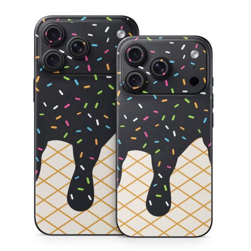 Black Ice Cream Drip iPhone 18 Series Skin