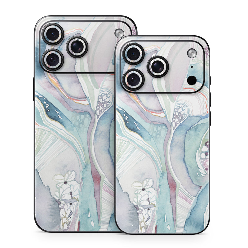 iPhone 18 Series Skin design of Watercolor paint, Plant, Art, Illustration, Flower, with blue, purple, pink, red, orange colors