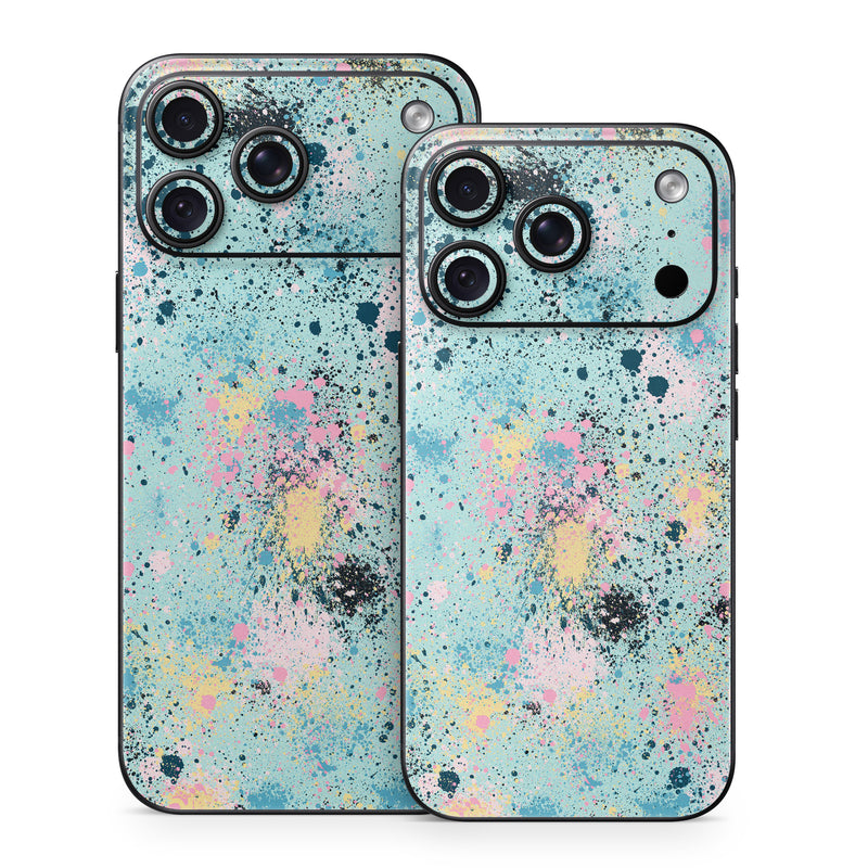 iPhone 18 Series Skin design of Colorfulness, Art, Paint, Aqua, Art paint, Pattern, Tints and shades, Magenta, Electric blue, Creative arts, with blue, black, pink, yellow colors