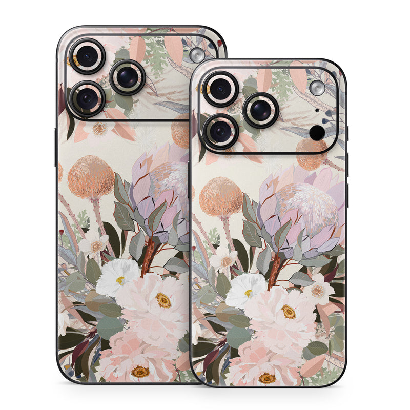 iPhone 18 Series Skin design of Flower, Floral design, Watercolor paint, Plant, Spring, Branch, Flower Arranging, Lilac, Floristry, Petal, with pink, purple, green, brown, white, yellow, black colors