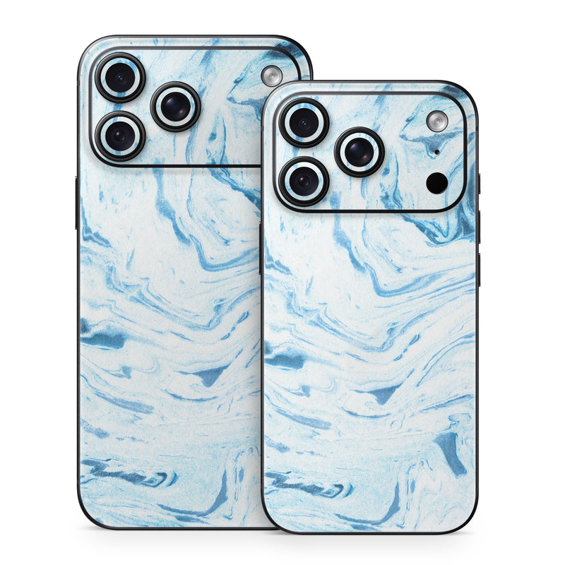 iPhone 18 Series Skin design of Water, Aqua, Wind wave, Drawing, Painting, Wave, Pattern, Art, with blue colors