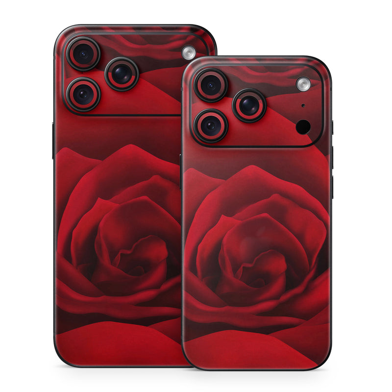 iPhone 18 Series Skin design of Red, Garden roses, Rose, Petal, Flower, Nature, Floribunda, Rose family, Close-up, Plant, with black, red colors