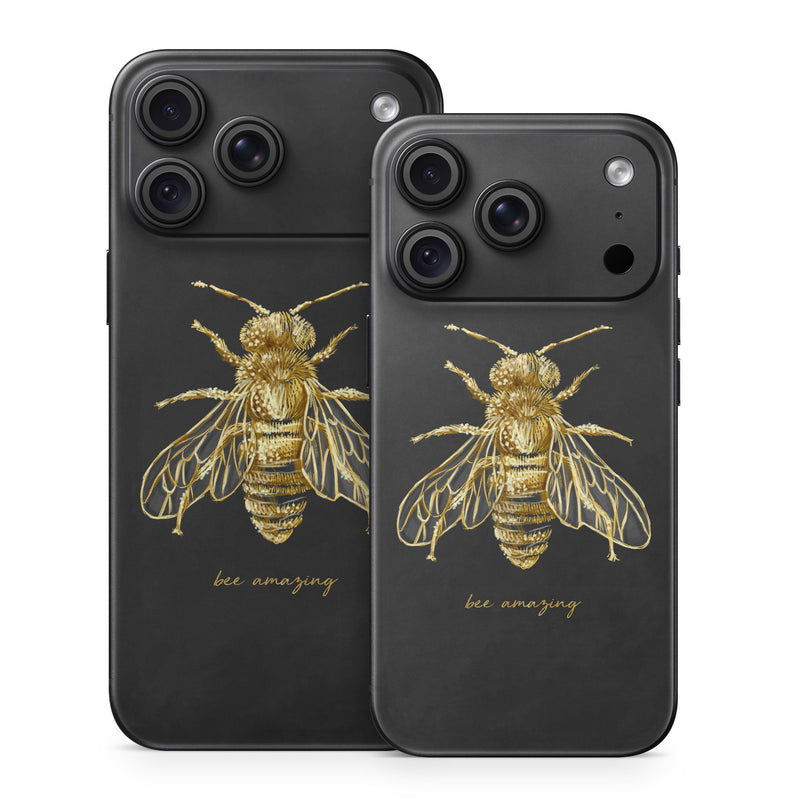 iPhone 18 Series Skin design of Insect, Invertebrate, Membrane-winged insect, Arthropod, Pest, Net-winged insects, Bee, Cicada, Macro photography, Pollinator, with black, yellow, white colors