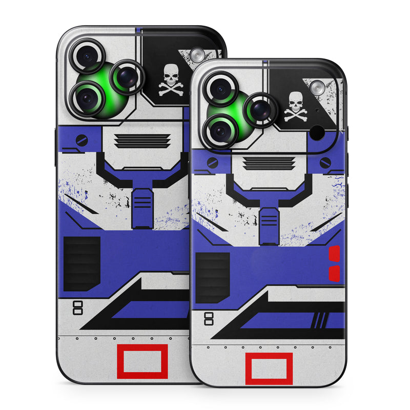 iPhone 18 Series Skin design of Floppy disk, Technology, Electric blue, Fictional character, with white, blue, black, gray colors