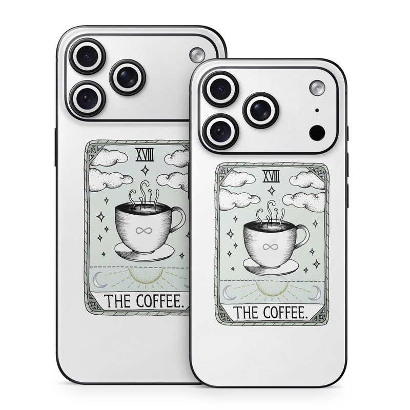 iPhone 18 Series Skin design of Cup, Cartoon, Drinkware, Coffee cup, Tableware, Teacup, Illustration, Drink, Line art, with white, black, green, gray, yellow colors