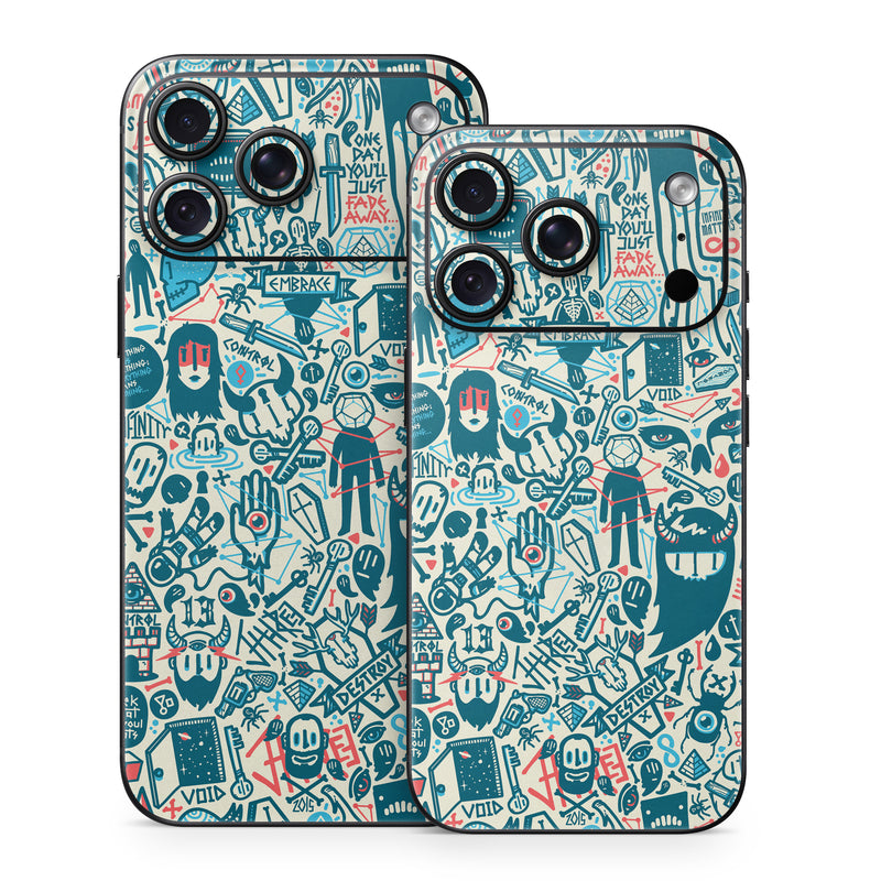 iPhone 18 Series Skin design of Pattern, Psychedelic art, Turquoise, Art, Design, Visual arts, Line, Drawing, Doodle, Graphic design, with white, green, blue, red colors