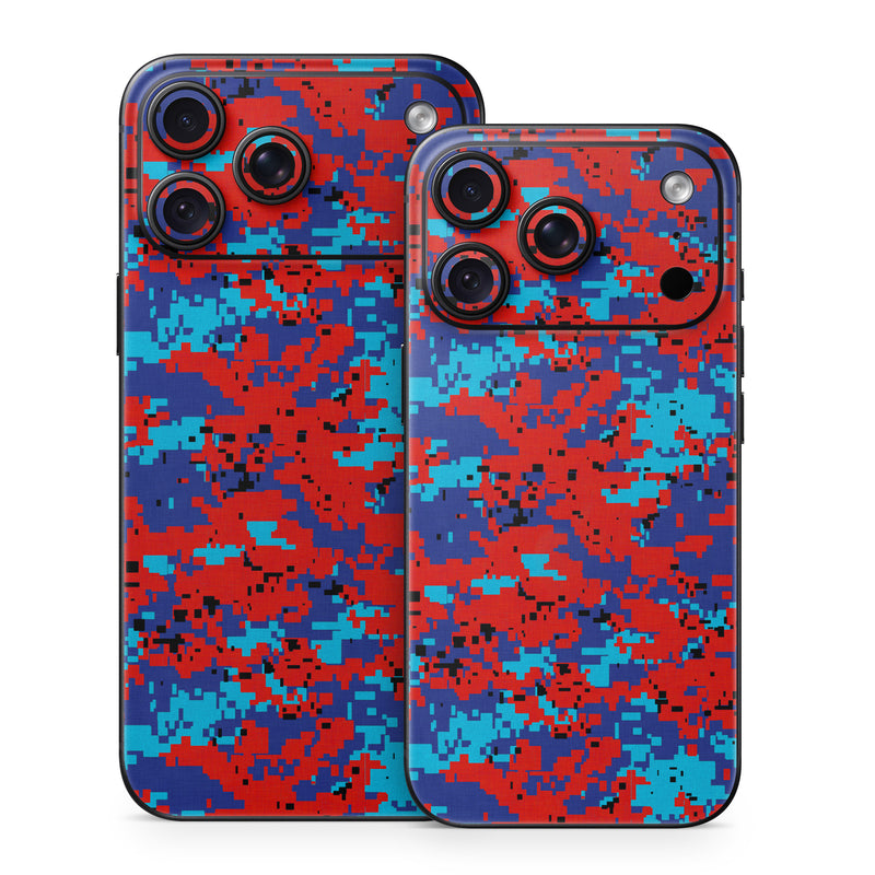 iPhone 18 Series Skin design of Blue, Red, Pattern, Textile, Electric blue, with blue, red colors